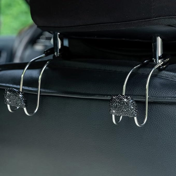 Car Decor Hooks for Purses And Bags, Durable Backseat Holder, Cute Heavy-Duty Metal Purse Hook Hangers, Storage Universal for SUV Truck & Van, Car Accessories for Women/Men, Pink