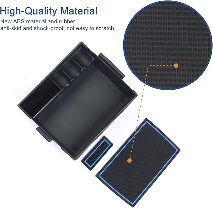 Double Layer, 2022-2025 2026 Maverick Center Console Organizer for Ford Maverick (XL/XLT/Lariat/Tremor/Lobo), Durable ABS Plastic Console Tray Insert 2024 Maverick Hybrid Accessories (Blue)