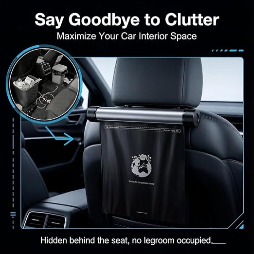 Rolling Dispenser Car Trash Can - Aluminum Alloy Rotary Storage, Magnetic Hanging Waterproof Garbage Bag,Auto Accessories for Travel