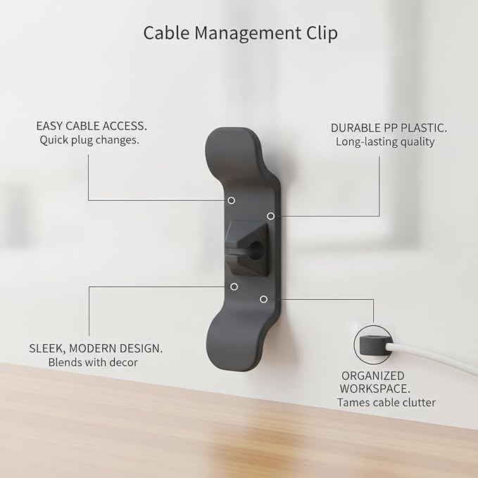Desktop Cable Management Box, Cord Organizer for Cables & Wires, Durable PP Plastic Storage for Home Office (1 Pack)