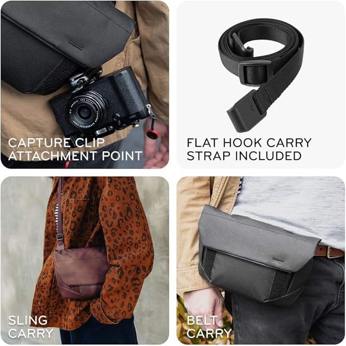 Peak Design Field Pouch V2, Kelp, 2-in-1 Organizer and Sling Bag, Adjustable Shoulder Strap and Integrated Belt Loops, Weatherproof Nylon Canvas, Organizer Pouch or Carry Bag for Men and Women