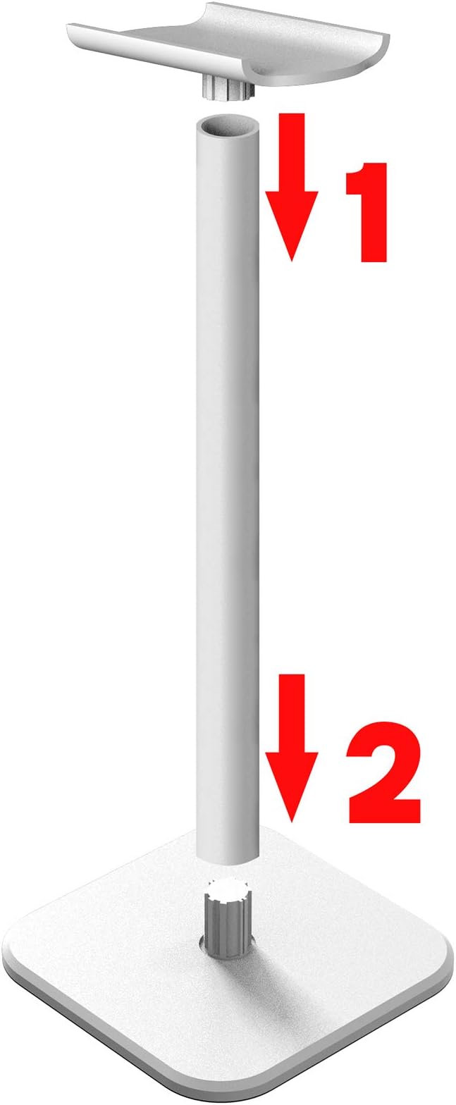 GEEKRIA Aluminum Alloy Headphone Stand for Over-Ear Headphones, Gaming Headset Holder, Desk Display Hanger with Solid Heavy Base Compatible with Beats SoloPro, Bose QC35 (White)