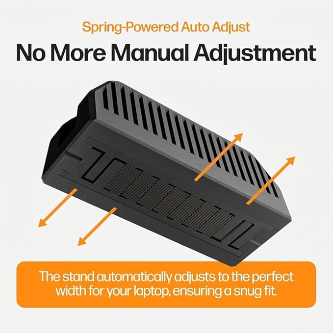 Vertical Laptop Stand for Desk ??Spring-Powered Auto Adjust Laptop Holder Vertical ??Closed Laptop Stand for MacBook Pro Air ??Vertical Laptop Dock & MacBook Holder