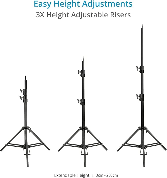 PROAIM Alpha Mobile Workstation: Height Adjustable Stand with 5/8 Baby Pin Mount, Monitor Mount, Wheel Set, Laptop & Accessory Tray. for Camera Operators, Photographers & Videomakers (TP-ALPA-02)