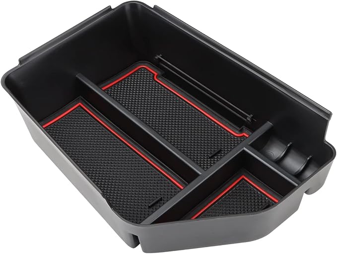 MARCHFA Center Console Organizer Tray Compatible for 2022 2023 2024 2025 2026 Kia EV6 Accessories Armrest Storage Box Tray Organizer Insert (Red)