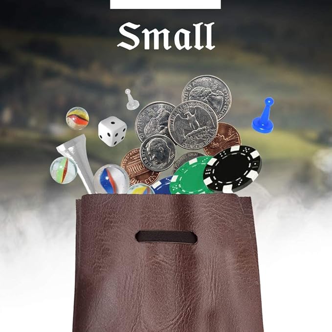 Nabob Leather Leather Drawstring Pouch, Coin Bag, Medicine Tobacco Pouch Medieval Reenactment Made in U.S.A Size 4.75" x 3"
