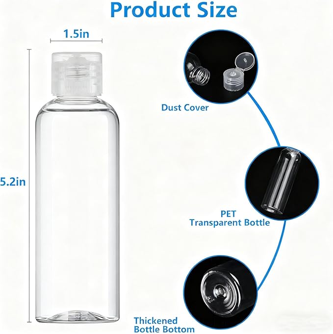 DTDNZKN 14 Pack Travel Bottles for Toiletries - TSA Approved Leak-Proof Squeezable Containers for Shampoo, Conditioner, Lotion, and Body Wash - Convenient and Practical Travel Accessories