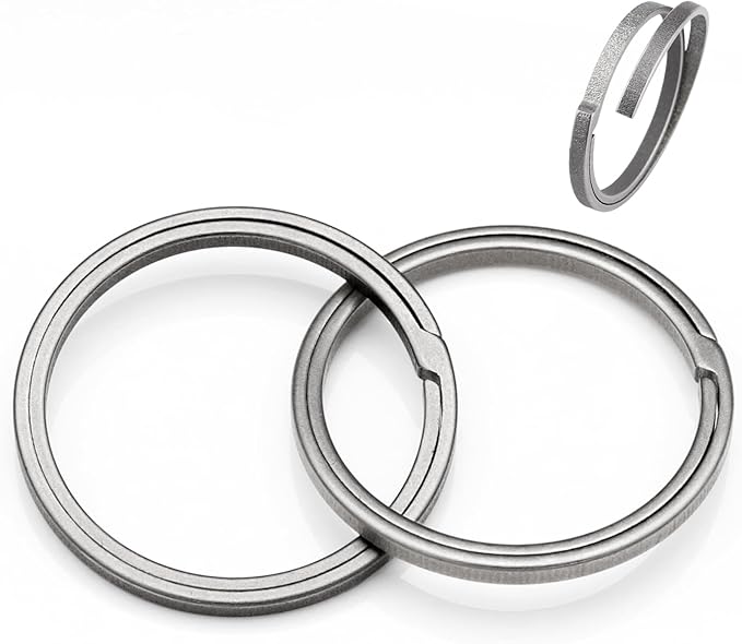 Titanium Key Rings Heavy Duty Side Push Split Key Chain Rings for Key Carabiner Quick Release Keychain