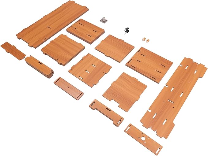 AngelcityCC Monitor Stand Riser, 3 Tiers Laptop Computer Monitor Riser, Desktop Wooden Screen Monitor Stand Riser with Drawers&Lock for Home Office School
