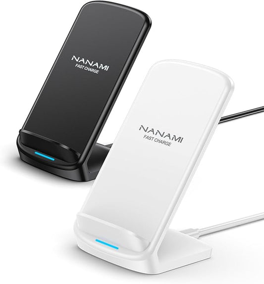 Wireless Charger Stand [2 Pack] - NANAMI 10W Fast Wireless Charging Stand for Apple iPhone 17/17 Air/16/15/14/13/12 Pro, Desk Phone Charger Dock for Samsung Galaxy S26/S25/S24/S23/S22/S21, Pixel 6