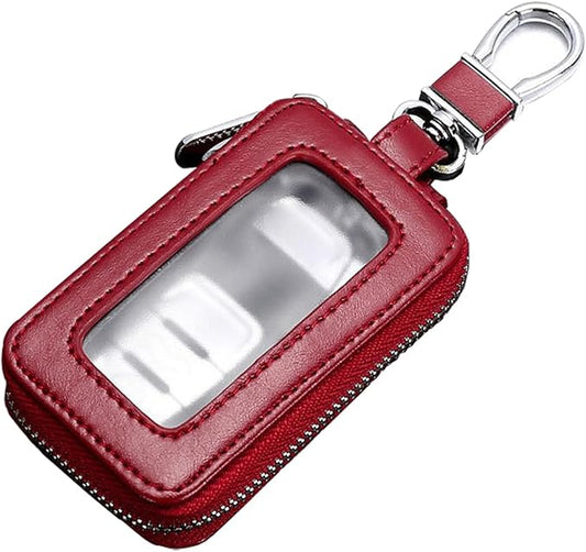 vvag Premium Car Key Fob Case Genuine Leather Car Smart Key fob Holder Car Remote Keychain Bag Universal