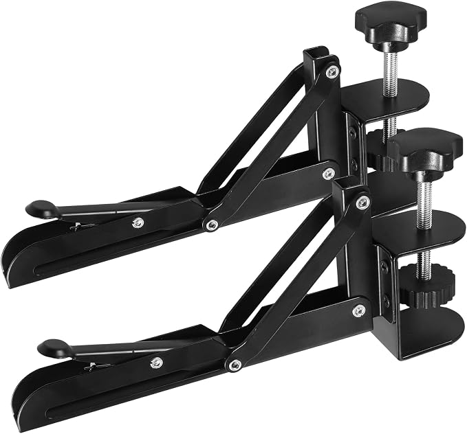 Angoily Foldable Keyboard Hand Support Bracket with Clamp Adjustable Desktop Extension Board 9.84X4.13X1.77In for Home Office Desk Keyboard Tray