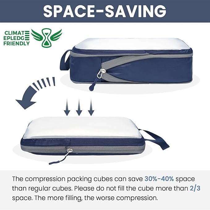 BAGAIL 6 Set Ultralight Compression Packing Cubes Packing Organizer for Travel Accessories Luggage Suitcase Backpack