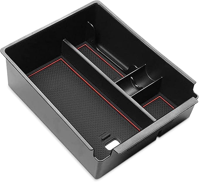 POSAID Center Console Organizer for 2022 2023 2024 Hyundai Santa Cruz Center Console Armrest Tray for 2022 Hyundai Tucson NX4 Storage Box Insert Tray with Coin Holder, Red Trim