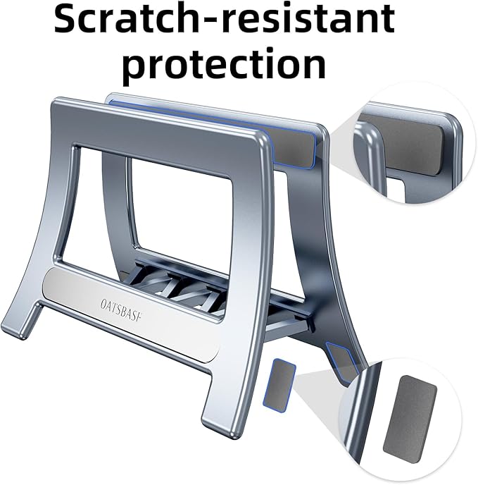 Vertical Laptop Stand for Desk, Gravity Auto Lock MacBook Stand,ABS Plastics Laptop Holder Vertical Compatible with MacBook Pro, Air,Tablet, Space-Saving Organize Work & Home Office(Silver)