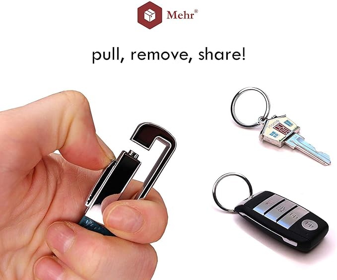Mehr Key Chain - Leather Detachable Keychain, Valet Luxury Car Keyring Holder, Gift Idea Men Women KC8, Red