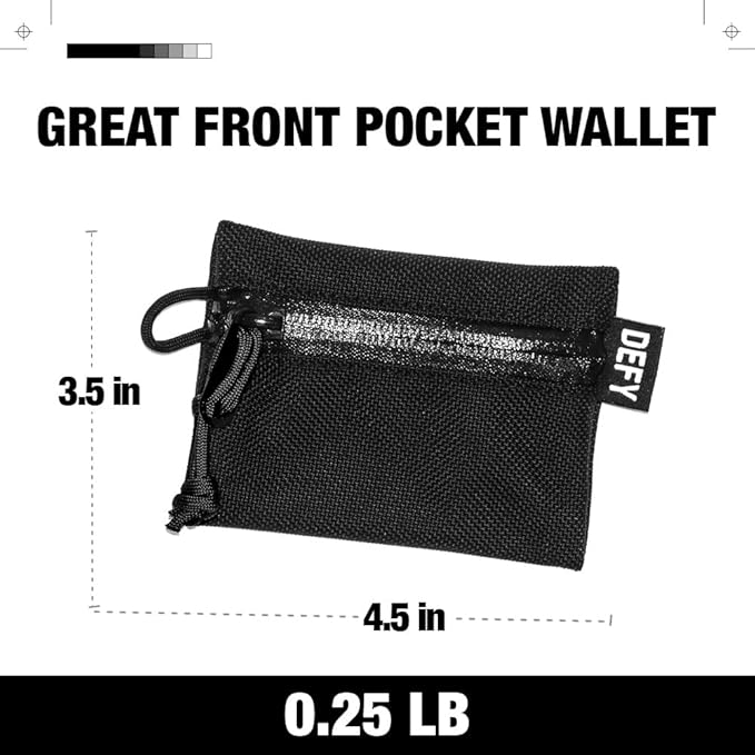 DEFY Project Ballistic Travel Organizer - Lightweight Nylon Accessory Organizer Wallet | Water Resistant Travel Pouch (Small, Black)