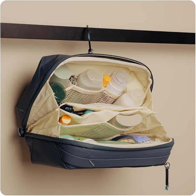 Peak Design Wash Pouch, Ocean, Weatherproof Travel Toiletry Bag, Upright or Hanging Kit with Pockets, Magnetic Toothbrush Pocket, Wide UltraZip Opening, Toiletry Bag for Men and Women