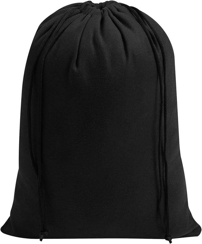 Premium Microfiber Drawstring Bags (Set of 5) – Multipurpose Travel Storage Pouches for Cords, Toiletries, Jewelry, Shoes – Durable Organizer with Strong Drawstring Closure (Black, 8 x 11 Inches)