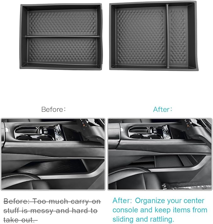 CDEFG 2Pcs for 2025 2026 Murano Center Console Organizer for 2025 2026 Murano Accessories Lower Console Organizer Tray Armrest Storage Box