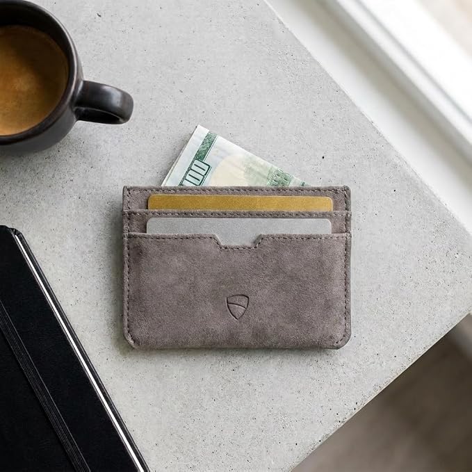 Vaultskin MOORGATE Slim Card Holder – Minimalist Leather Wallet with RFID Blocking, Front Pocket Credit Card Case for Men & Women