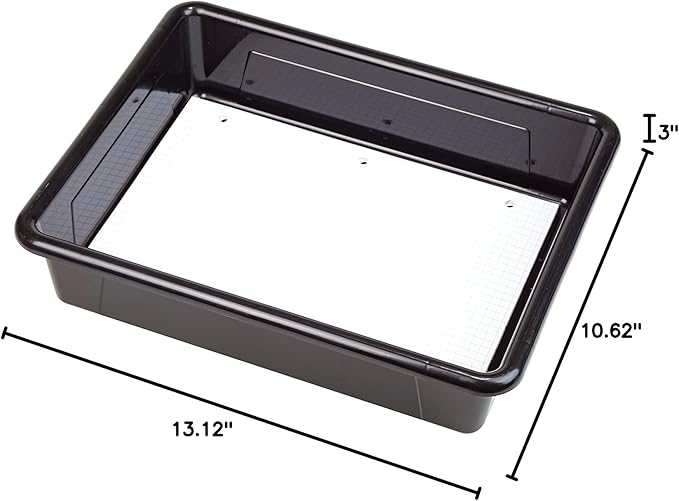 Storex Letter Size Flat Storage Tray – Organizer Bin for Classroom, Office and Home, Black, 20-Pack (62516A05C)
