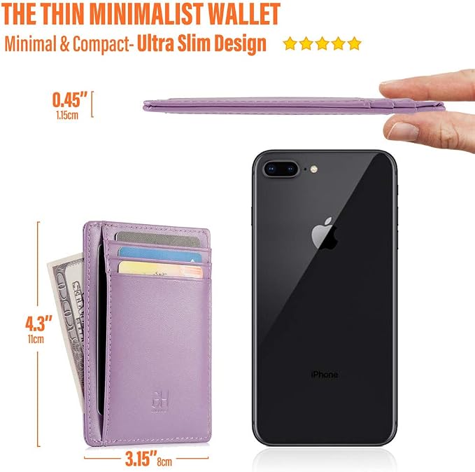 GH GOLD HORSE Slim RFID Blocking Card Holder Minimalist Leather Front Pocket Wallet for Women | Slim