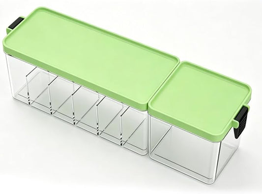 POCREATION Cable Organizer Box, Travel Cord Portable Cord Electronic Accessory Organizer with Multiple Compartments Cover for Chargers Cables USB Driv (Green)