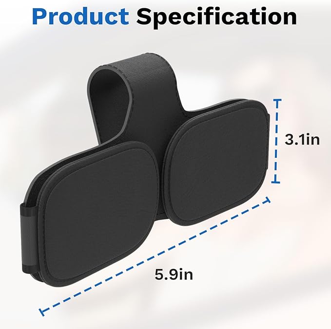 BFXM Sunglass Holder for Car Double Clip, Sunglasses Clip for Car Visor, Magnetic Leather for Car Visor, Cars Sun Visor Ticket Card Clip, Car Accessories