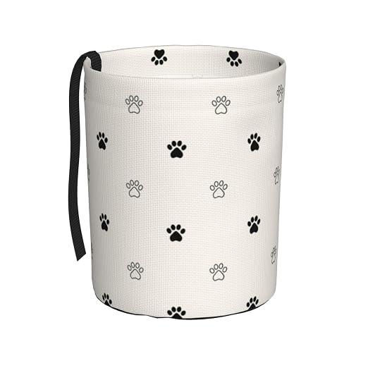 Small Car Trash Can, Beige Dog Paw Design Hanging Foldable Car Trash Bag, Waterproof Leakproof Garbage Bin, Car Interior Organizer Accessories