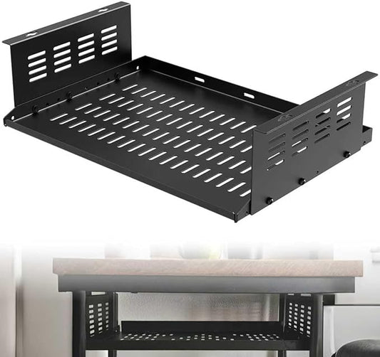 PC Holder Under Desk,Under Desk Computer Mount for Small Form Factor SFF Computers and PCs,Compatible with PlayStation 4, PS4 Slim, PS4 Pro,Gaming UnderDesk L17.3 x H 4" x D 12"