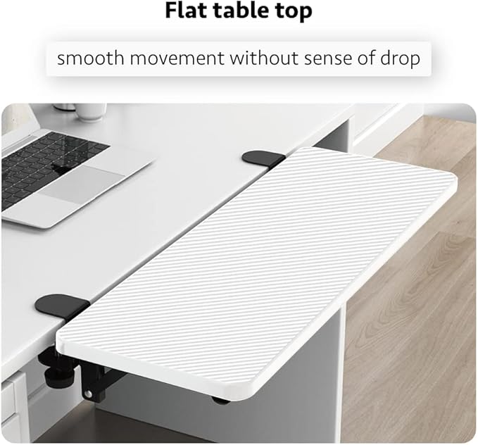 HONJIE Ergonomics Desk Extender Tray, Suitable for Office. Foldable, Punch-Free Clamp on.Computer Keyborad Tray, Desk Extension Board(21.65"*9.45"(55cm*24cm), White Carbon Fiber)…