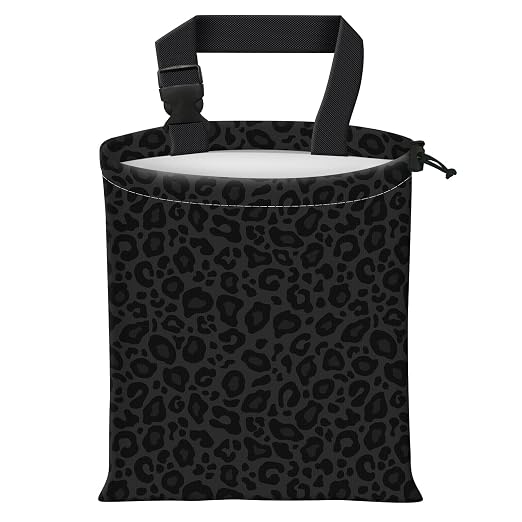 Car Trash Bag Large Hanging Can for Back of Seat, Cute Waterproof Car Garbage Bag for Vehicle, Travelling, Outdoor Grey Black Leopard