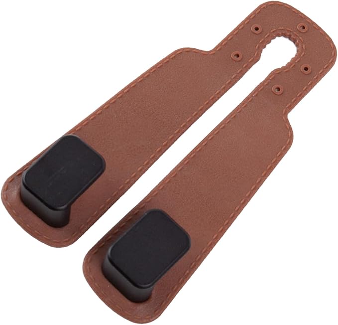 Car Seat Headrest Hook Heavy Duty Double Hook Organizer for Storage Handbags Purses Shopping Bags Durable TPE Metal 6.30x3.15 Inches (Brown)