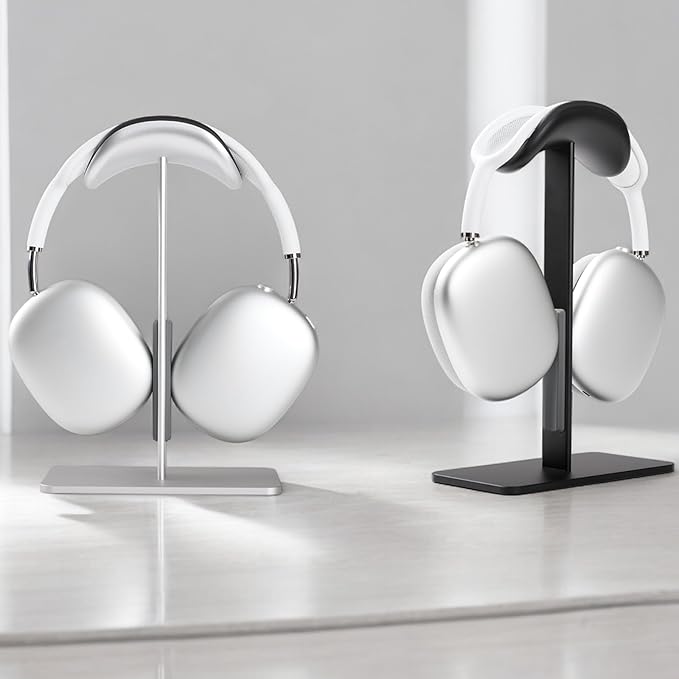 AirPods max Stand with Sleep Mode, Headphone Stand for Desk, Aluminum, Anti-Slip Base, ABS Protection, Anti-Scratch Touch Surface (Black)