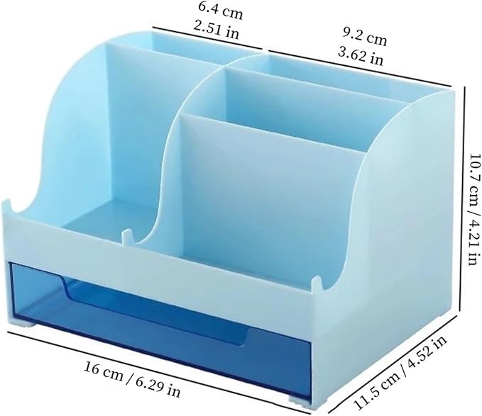 pureza Desktop Storage Box with Drawers - Suitable for Desks and Office Organization(Blue)