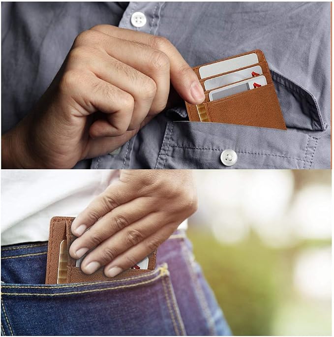 GH GOLD HORSE Slim RFID Blocking Card Holder Minimalist Leather Front Pocket Wallet for Women | Slim
