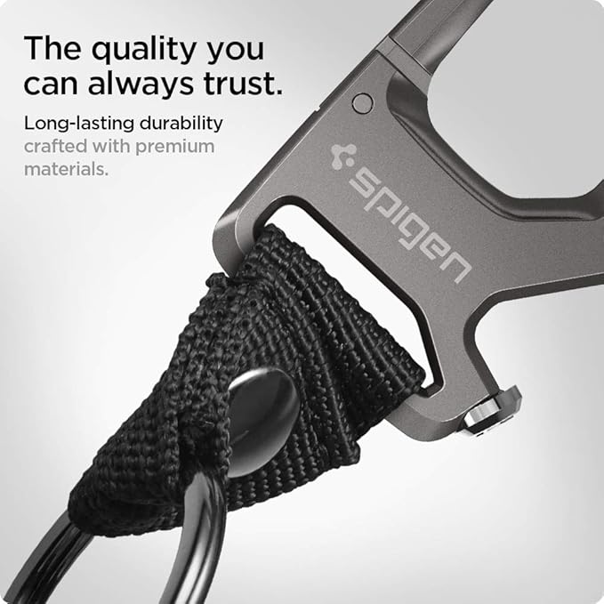 Spigen Life Carabiner Key Ring Clip, Car Keychain Clip, Bottle Opener Key Chain Ring for Men and Women