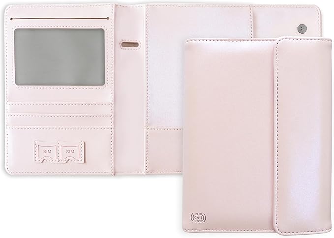 WALNEW RFID Passport Holder Travel Organizer, Fits International Driving Permit (IDP), PU Leather Document Holder for One Passport, Stylish Travel Accessory, Pink