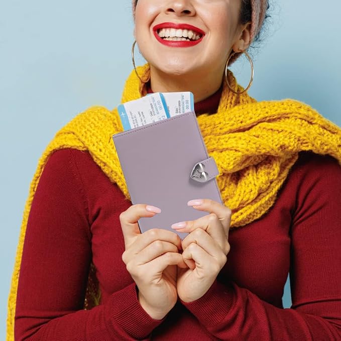 YOXIER Passport-Holder-for-Travel-Women-Men Purple，lLarge capacity Passports Holders TravelCover Wallet Passport with Pen Holder