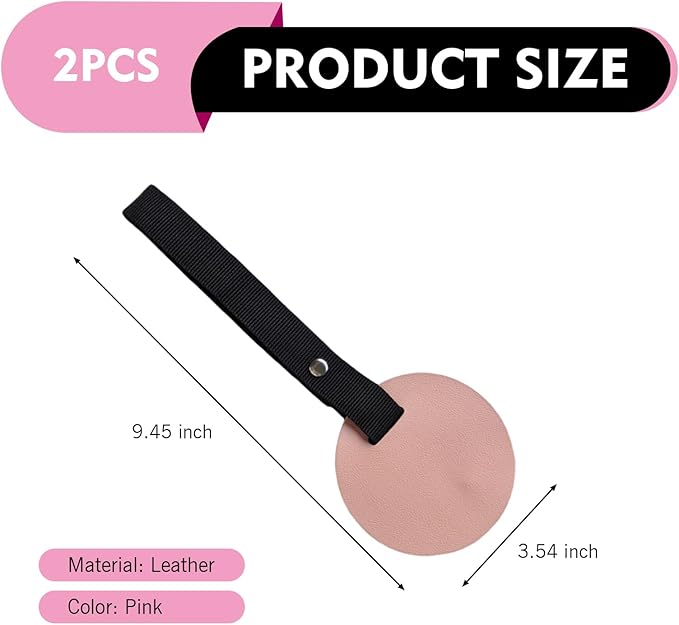 2PCS Car Headrest Hooks, Leather DIY Concealed Seatback Hook, Heavy-Duty Metal Storage Hanger for Purse Bags, Universal for Most Cars, SUVs, Trucks (Pink)