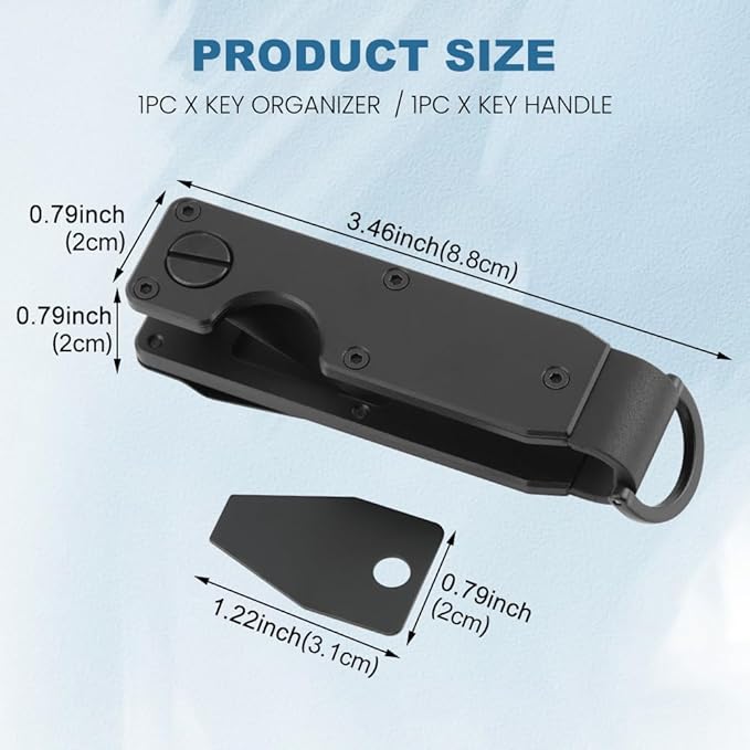 Key Organizer, Chain Holder Organizer, Minimalist Holder for keychain Secures 1-5 Keys
