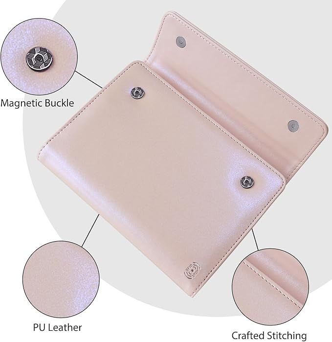 WALNEW RFID Passport Holder Travel Organizer, Fits International Driving Permit (IDP), PU Leather Document Holder for One Passport, Stylish Travel Accessory, Pink