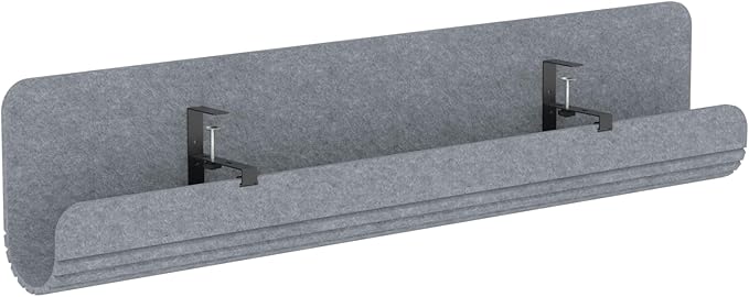 Felt Under Desk Cable Management Tray, 47.2" Cord Organizer with Clamp or Screw Mount, Laptop & Tablet Slot, Desk Cable Organizer for Home & Office