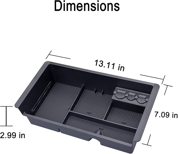 JKCOVER Compatible with Chevy Silverado/GMC Sierra 2014-2018 and Chevy Tahoe Suburban/GMC Yukon 2015-2020 Center Console Organizer Tray Accessories-Full Console w/Bucket Seats ONLY - (Black Trim)