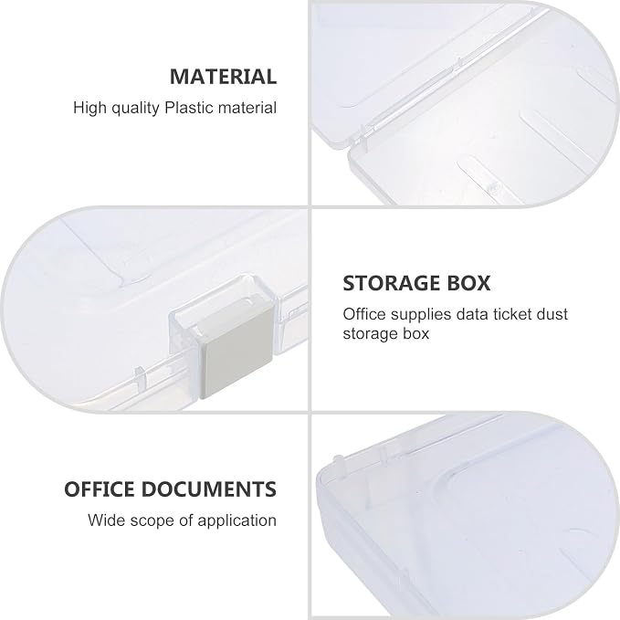 FOMIYES Document Storage Box A4 White File Storage Container with Dustproof Lid Office File Organizer for Desktop