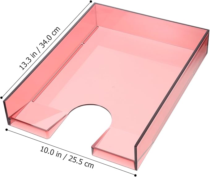 Stackable Document Organizer Box for A4 Paper, Plastic File Storage Container with Lid, Desktop File Organizer for Office and Home Use