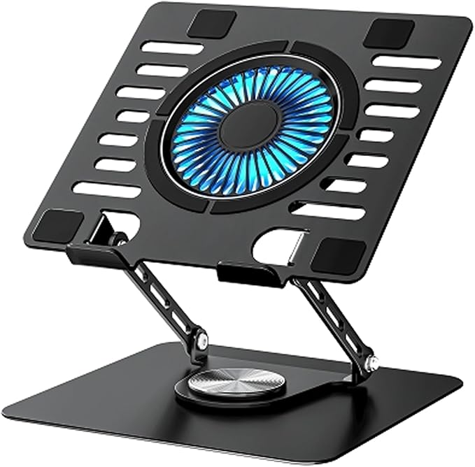 Laptop Stand with 360 Rotating Base, Adjustable Height Up to 10",Ergonomic Aluminum Laptop Riser Holder Computer Stand for Laptop 10 14 15 17 Inches/All MacBook Air Pro
