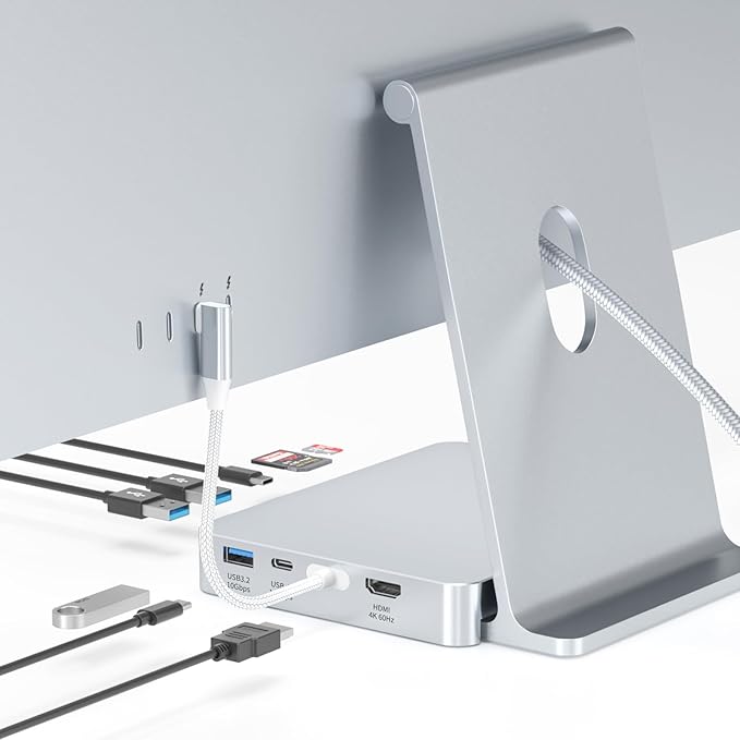 USB C Hub for iMac 24 inch 2021/2023/2024, 8 in 1 iMac USB Hub with M.2 SSD Expansion (SSD Not Included)，with USB A/C 3.2 10Gbps, SD/TF, HDMI iMacM1 M3 M4 Dock Accessories