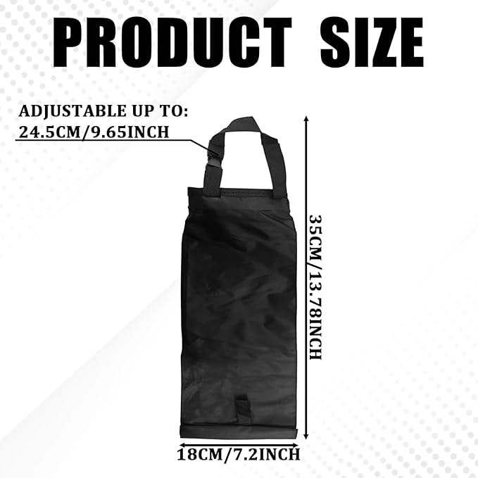 Hanging Car Trash Bag, Waterproof Washable Foldable Garbage Can with Elastic Opening & Sticky Strap, Trash Bag for Car,Detachable Seat Back Organizer for Car Home Outdoor Travel